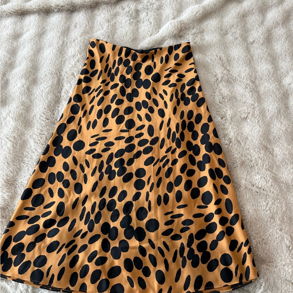 J. Crew Black and Tan Patterned Maxi Skirt